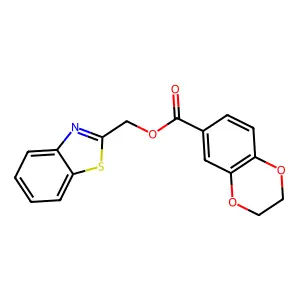 Benzo[d]thiazol-2-ylmethyl 2,3-dihydrobenzo[b][1,4]dioxine-6-carboxylate structure