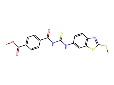 Methyl 4-(((2-(methylthio)benzo[d]thiazol-6-yl)carbamothioyl)carbamoyl)benzoate structure