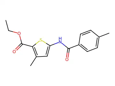 Ethyl 3-methyl-5-(4-methylbenzamido)thiophene-2-carboxylate structure