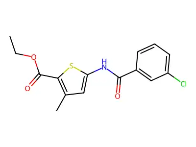 Ethyl 5-(3-chlorobenzamido)-3-methylthiophene-2-carboxylate structure