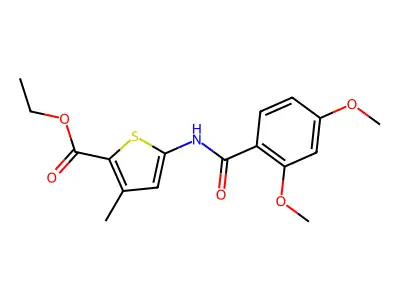 Ethyl 5-(2,4-dimethoxybenzamido)-3-methylthiophene-2-carboxylate structure