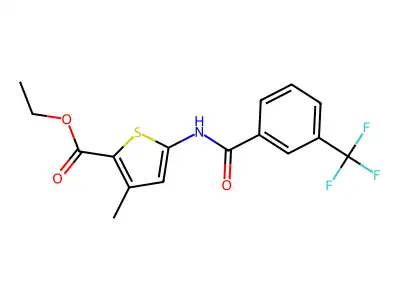 Ethyl 3-methyl-5-[3-(trifluoromethyl)benzamido]thiophene-2-carboxylate structure