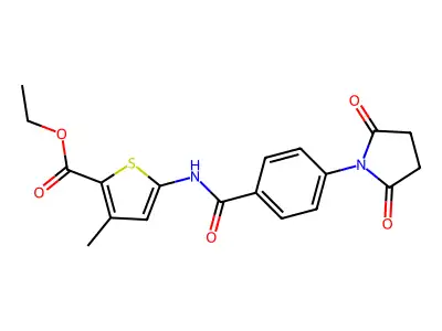 Ethyl 5-(4-(2,5-dioxopyrrolidin-1-yl)benzamido)-3-methylthiophene-2-carboxylate structure