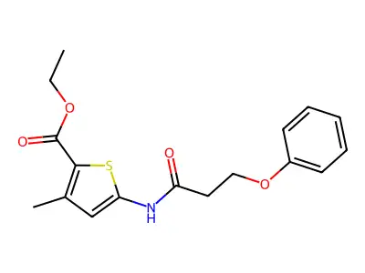 Ethyl 3-methyl-5-(3-phenoxypropanamido)thiophene-2-carboxylate structure