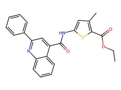 Ethyl 3-methyl-5-(2-phenylquinoline-4-carboxamido)thiophene-2-carboxylate structure