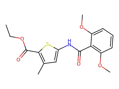 Ethyl 5-(2,6-dimethoxybenzamido)-3-methylthiophene-2-carboxylate structure