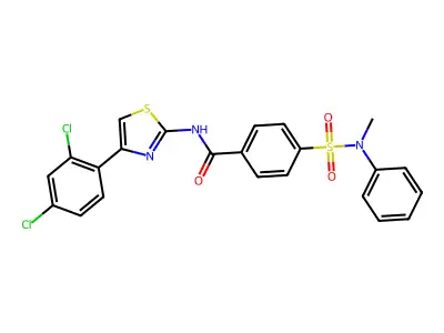 N-[4-(2,4-dichlorophenyl)-1,3-thiazol-2-yl]-4-[methyl(phenyl)sulfamoyl]benzamide structure
