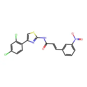 (E)-N-[4-(2,4-dichlorophenyl)-1,3-thiazol-2-yl]-3-(3-nitrophenyl)prop-2-enamide structure