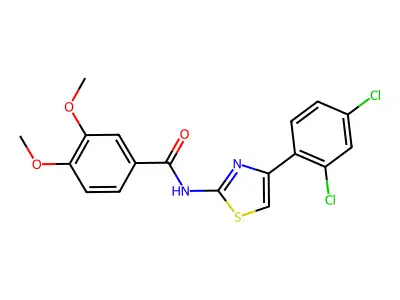 N-[4-(2,4-dichlorophenyl)-1,3-thiazol-2-yl]-3,4-dimethoxybenzamide structure