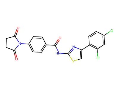 N-[4-(2,4-dichlorophenyl)-1,3-thiazol-2-yl]-4-(2,5-dioxopyrrolidin-1-yl)benzamide structure