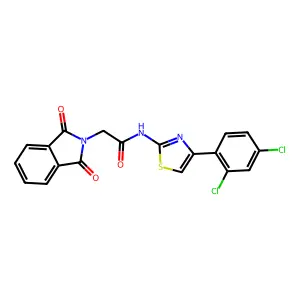 N-[4-(2,4-dichlorophenyl)-1,3-thiazol-2-yl]-2-(1,3-dioxoisoindol-2-yl)acetamide structure