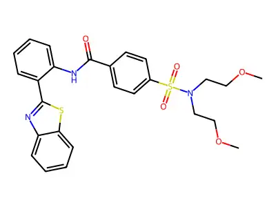 N-[2-(1,3-benzothiazol-2-yl)phenyl]-4-[bis(2-methoxyethyl)sulfamoyl]benzamide structure
