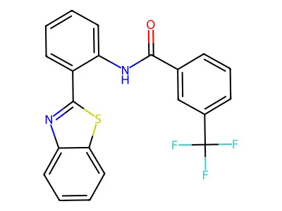 N-[2-(1,3-benzothiazol-2-yl)phenyl]-3-(trifluoromethyl)benzamide structure