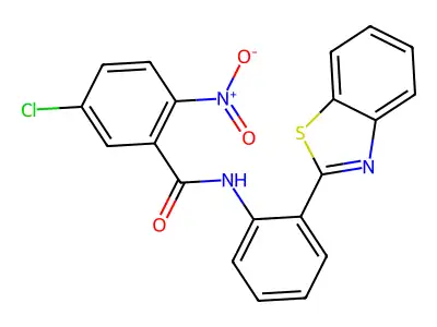 N-[2-(1,3-benzothiazol-2-yl)phenyl]-5-chloro-2-nitrobenzamide structure