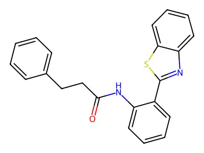 N-[2-(1,3-benzothiazol-2-yl)phenyl]-3-phenylpropanamide structure