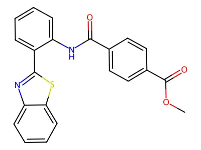 Methyl 4-((2-(benzo[d]thiazol-2-yl)phenyl)carbamoyl)benzoate structure