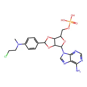 2',3'-O-((4-((2-Chloroethyl)methylamino)phenyl)methylene)-5'-adenylic acid structure
