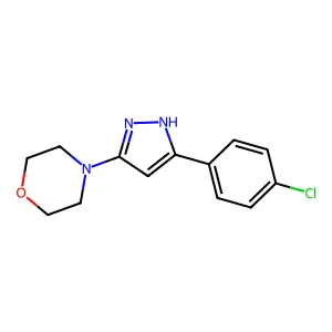 4-[3-(4-chlorophenyl)-1H-pyrazol-5-yl]morpholine structure