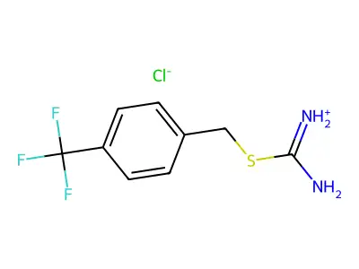 Amino{[4-(trifluoromethyl)benzyl]sulfanyl}methaniminium chloride structure