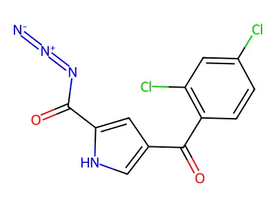 4-(2,4-dichlorobenzoyl)-1H-pyrrole-2-carbonyl azide structure
