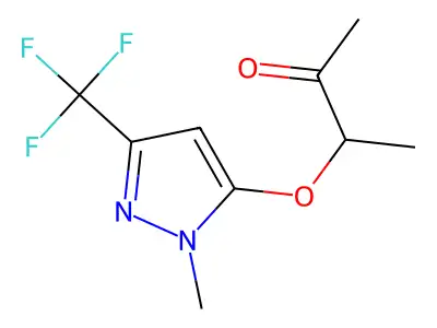 3-{[1-methyl-3-(trifluoromethyl)-1H-pyrazol-5-yl]oxy}-2-butanone structure