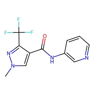 1-methyl-N-(3-pyridinyl)-3-(trifluoromethyl)-1H-pyrazole-4-carboxamide structure