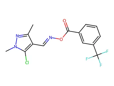 [(5-CHLORO-1,3-DIMETHYLPYRAZOL-4-YL)METHYLIDENE]AMINO 3-(TRIFLUOROMETHYL)BENZOATE structure