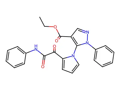 ethyl 5-[2-(2-anilino-2-oxoacetyl)-1H-pyrrol-1-yl]-1-phenyl-1H-pyrazole-4-carboxylate structure
