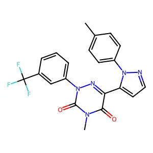 4-Methyl-6-(1-(4-methylphenyl)-1H-pyrazol-5-yl)-2-(3-(trifluoromethyl)phenyl)-1,2,4-triazine-3,5(2H,4H)-dione structure