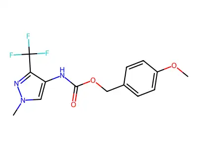 4-methoxybenzyl N-[1-methyl-3-(trifluoromethyl)-1H-pyrazol-4-yl]carbamate structure