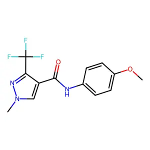 N-(4-methoxyphenyl)-1-methyl-3-(trifluoromethyl)-1H-pyrazole-4-carboxamide structure