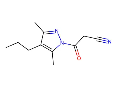 3-(3,5-dimethyl-4-propyl-1H-pyrazol-1-yl)-3-oxopropanenitrile structure