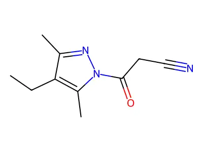 3-(4-ethyl-3,5-dimethyl-1H-pyrazol-1-yl)-3-oxopropanenitrile structure