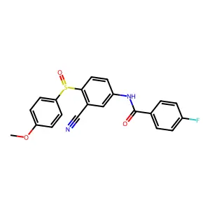 N-{3-cyano-4-[(4-methoxyphenyl)sulfinyl]phenyl}-4-fluorobenzenecarboxamide structure