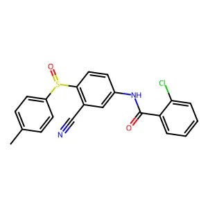 2-chloro-N-{3-cyano-4-[(4-methylphenyl)sulfinyl]phenyl}benzenecarboxamide structure