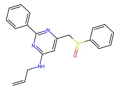N-Allyl-2-phenyl-6-((phenylsulfinyl)methyl)-4-pyrimidinamine structure