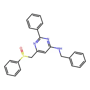N-Benzyl-2-phenyl-6-((phenylsulfinyl)methyl)-4-pyrimidinamine structure