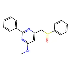 N-methyl-2-phenyl-6-[(phenylsulfinyl)methyl]-4-pyrimidinamine structure