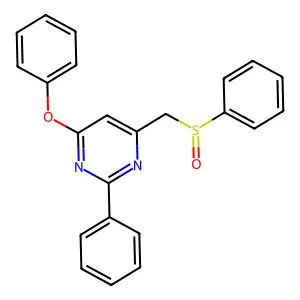 4-(Benzenesulfinylmethyl)-6-phenoxy-2-phenylpyrimidine structure