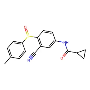 N-{3-cyano-4-[(4-methylphenyl)sulfinyl]phenyl}cyclopropanecarboxamide structure