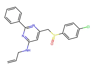 N-Allyl-6-(((4-chlorophenyl)sulfinyl)methyl)-2-phenyl-4-pyrimidinamine structure