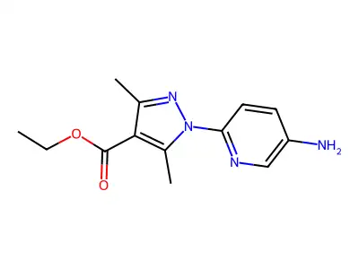 ethyl 1-(5-amino-2-pyridinyl)-3,5-dimethyl-1H-pyrazole-4-carboxylate structure