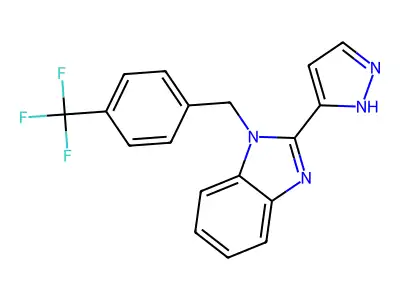2-(1H-pyrazol-3-yl)-1-[4-(trifluoromethyl)benzyl]-1H-1,3-benzimidazole structure