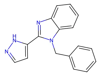 1-benzyl-2-(1H-pyrazol-5-yl)benzimidazole structure