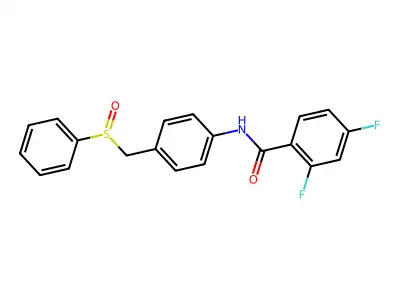 2,4-difluoro-N-{4-[(phenylsulfinyl)methyl]phenyl}benzenecarboxamide structure