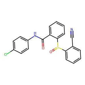 N-(4-Chlorophenyl)-2-((2-cyanophenyl)sulfinyl)benzenecarboxamide structure