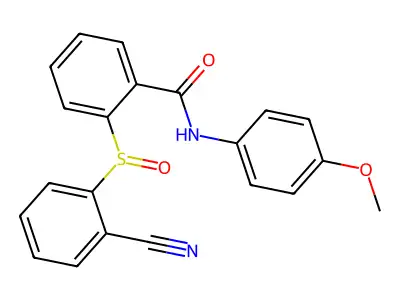 2-[(2-cyanophenyl)sulfinyl]-N-(4-methoxyphenyl)benzenecarboxamide structure