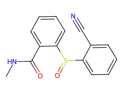 2-(2-cyanophenyl)sulfinyl-N-methylbenzamide structure