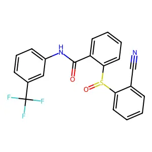 2-((2-Cyanophenyl)sulfinyl)-N-(3-(trifluoromethyl)phenyl)benzenecarboxamide structure