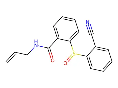 N-Allyl-2-((2-cyanophenyl)sulfinyl)benzenecarboxamide structure